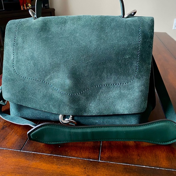 Rebecca Minkoff Stella Suede Satchel -Pine - Picture 4 of 14